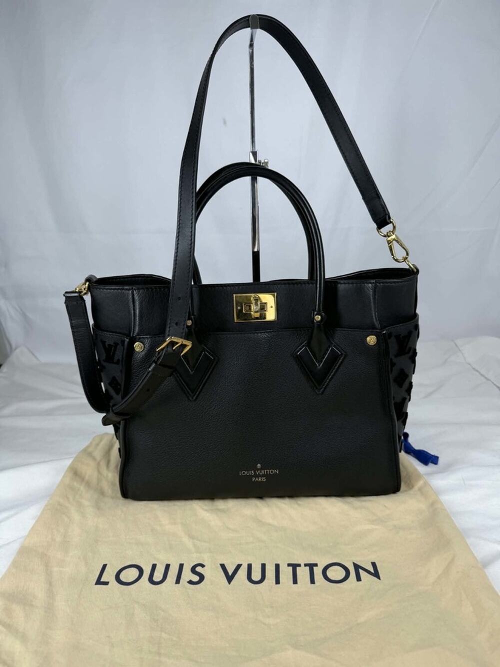Louis Vuitton ON MY SIDE MM Monogram Calfskin Black SPB-TS 366685